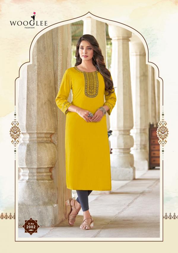 Wooglee Barbella Vol 12 Rayon Embroidery Kurti Collection